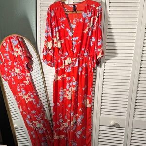 Floral Red Jumpsuit